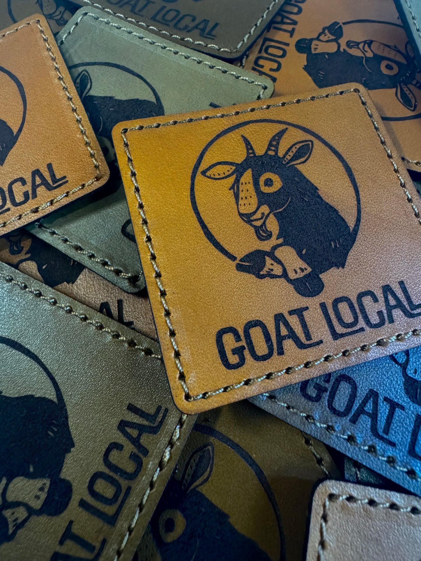 Custom Leather Patches | Heat Adhesive | Hook and Loop Patches | Hand Sewn Border
