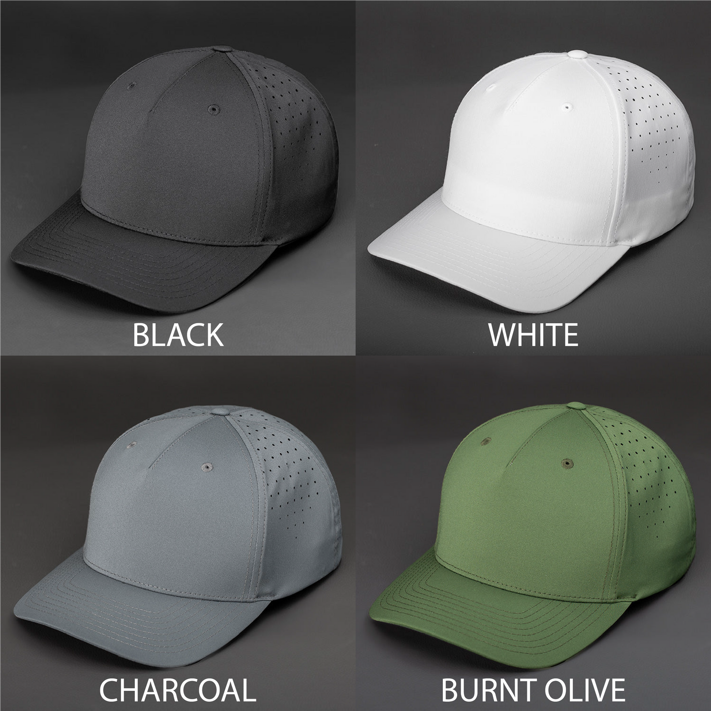 Custom Curved Bill Performance Tech Snapback Leather Patch Hat | Vanguard Tech