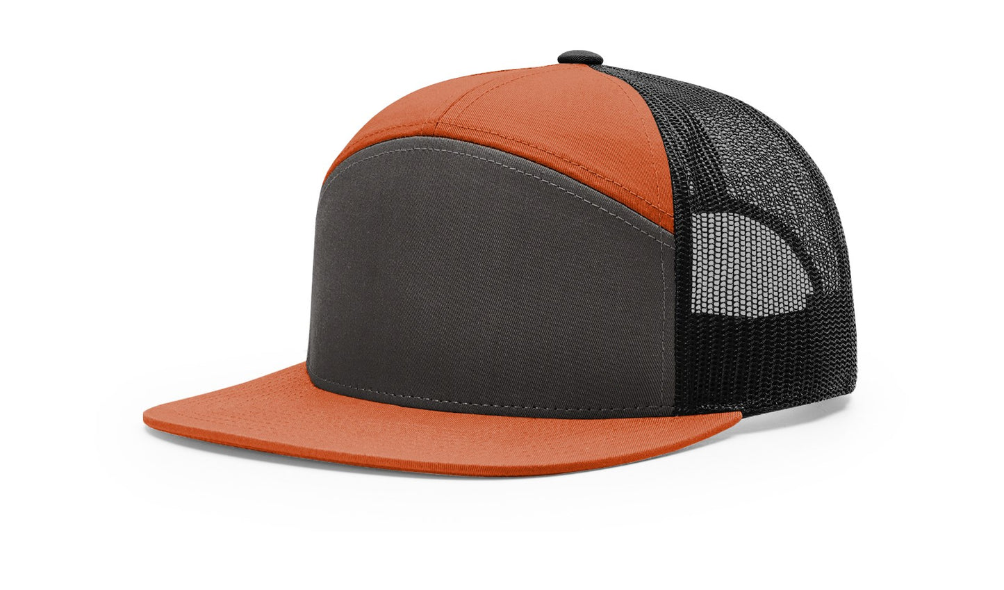 Custom Richardson 7 Panel Leather Patch Hat | Flatbill 168