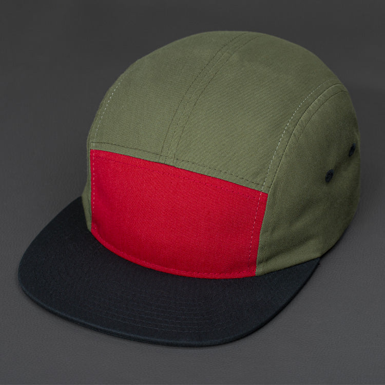 Custom 5 Panel Camp Leather Patch Hat